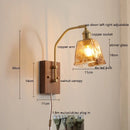 Helnys Nordic Copper LED Wall Lights Fixtures Switch Walnut Wall Lamp