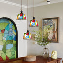 Helnys Peace Dove Glass Pendant Light Fixture Wood Copper LED Hanging Lamp