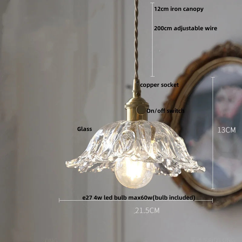 Helnys Modern Glass LED Pendant Light Fixture for Home Decor