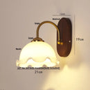 Helnys Wooden LED Wall Light Fixture with Pull Chain Switch