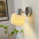 Helnys Nordic LED Wall Lamp with Switch, Up Down Rotation, Modern White Ceramic Shade