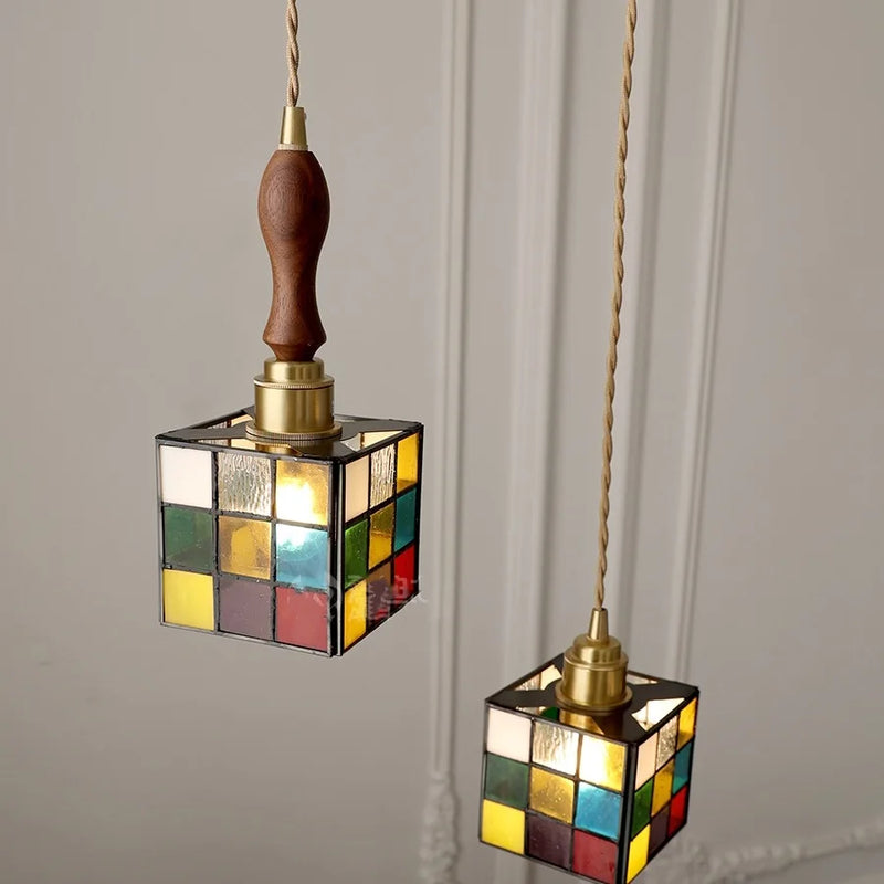 Helnys Glass LED Hanging Light Copper Socket Modern Pendant Lamp