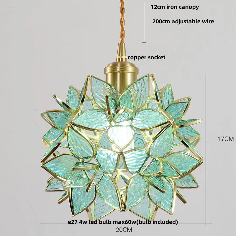 Helnys Glass Copper LED Pendant Lamp E27 Nordic Modern Luxury Hanging Lights