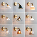 Helnys Clear Glass LED Wall Lamp with Pull Chain for Modern Bathroom Mirror Lighting