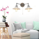 Helnys 2-Head LED Wall Sconce with Pull Chain Switch for Home, Coffee Bar, Bathrooms