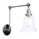 Helnys Chrome Industrial Swing Arm LED Wall Sconce Clear Glass Lamparas De Pared