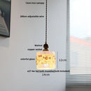Helnys Glass Pendant Lights: Modern Nordic LED Kitchen Fixtures, Walnut Wood Hallway Bedside Lamps