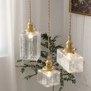 Helnys Clear Glass Ice Cube LED Pendant Light - Modern Nordic Design