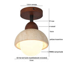 Helnys Black Travertine LED Ceiling Light - Stone Loft Vintage Ceiling Lamp