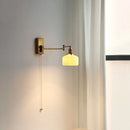 Helnys LED Wall Lamp Bedroom Gold Swing Arm Ceramic Light