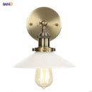 Helnys Retro White Glass LED Wall Light Sconce Vintage Bedroom Lamp Industrial Wall Lights Fixtures
