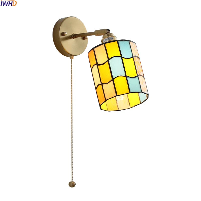Helnys Round Glass LED Wall Lamps for Bedroom and Living Room