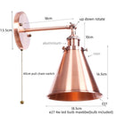 Helnys Vintage Gold Plated Iron Wall Lamp Industrial LED Loft Lighting Fixtures