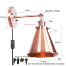 Helnys Vintage Gold Plated Iron Wall Lamp Industrial LED Loft Lighting Fixtures