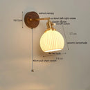 Helnys Nordic Walnut LED Wall Sconce Light for Bedroom Living Room Stair Bathroom