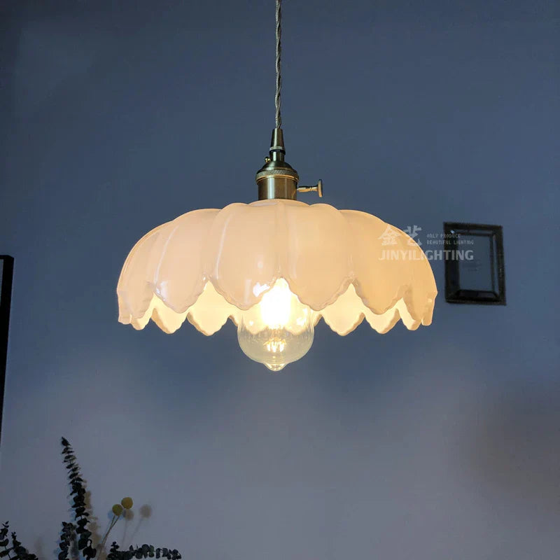 Helnys Vintage Green Glass LED Pendant Lights - Loft Style Industrial Hanging Lamp
