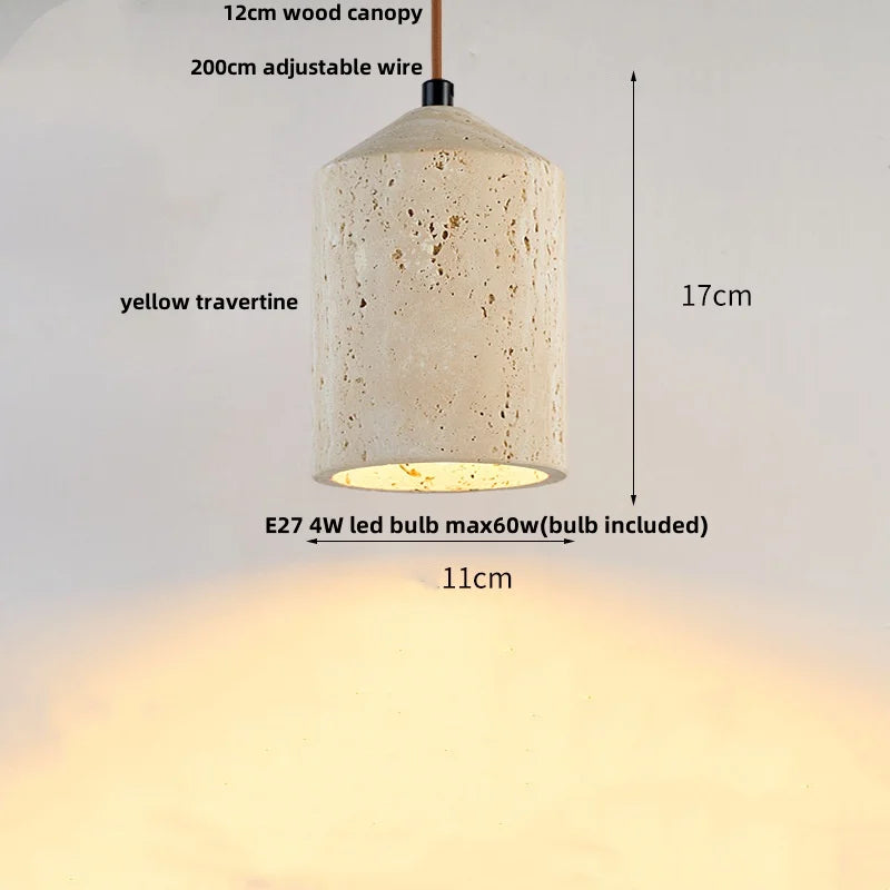 Helnys Yellow Travertine LED Pendant Lights - Nordic Modern Hang Lamp