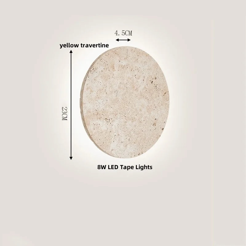 Helnys Square Yellow Travertine LED Wall Lamp Sconce for Bedroom & Restaurant