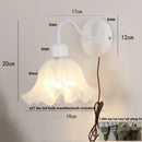 Helnys Glass Iron LED Wall Sconce Pull Chain Switch Stair Light Nordic Fixture