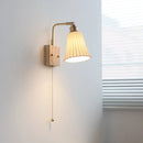 Helnys White Ceramic LED Wall Sconce Rotatable Modern Pull Chain Vanity Light