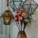 Helnys Brass Vintage LED Pendant Light Fixture Walnut Wood Glass Dining Room Lamp