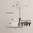 Helnys Nordic LED Glass Wall Light with Pull Chain Switch - Adjustable Bedside Lamp
