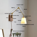 Helnys LED Rotatable Wall Lamp Fixture with Wood Design & Pull Chain Switch