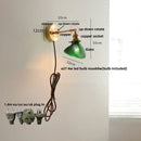 Helnys Green Loft LED Wall Light Fixture Glass Rotate Vintage Pull Chain Switch