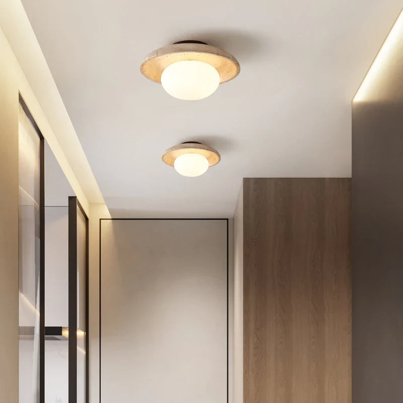 Helnys White Glass LED Ceiling Light Japan Style Ceiling Lamp