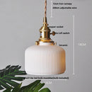 Helnys Ceramic LED Pendant Light Fixture with Brass Knob Switch