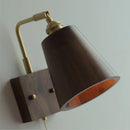 Helnys Loft Wood LED Wall Light Vintage Walnut Rotatable Bedside Lamp