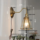 Helnys Vintage Style Blue Flower Glass Wall Sconce LED Lamp