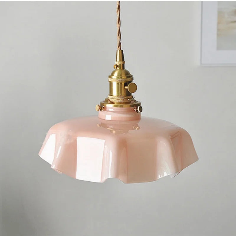 Helnys Nordic Glass Art Pendant Light with Adjustable Wire for Dining Room