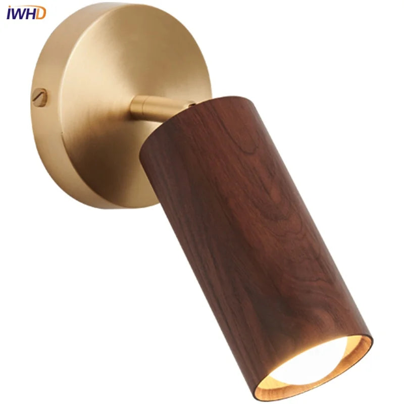 Helnys Nordic LED Wall Light - Modern Wood Indoor Lamp for Home Decor