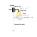 Helnys Iron Wood LED Wall Light with Pull Chain Switch