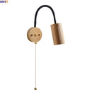 Helnys Wooden Bedside LED Wall Lamp Japan Style Home Decor Fixture
