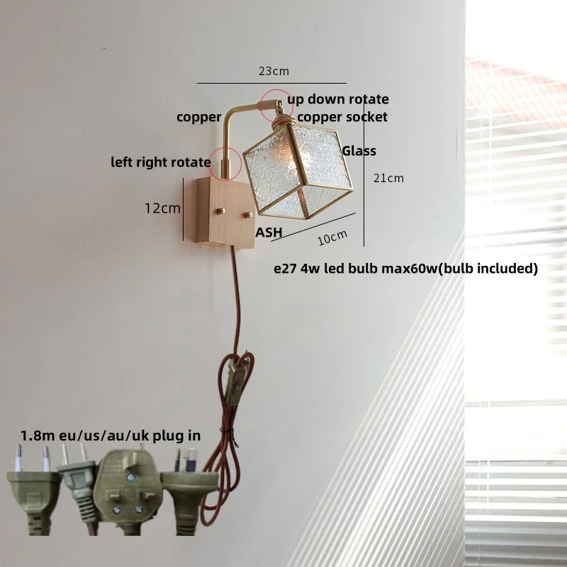 Helnys Rotatable Brass LED Wall Lights Nordic Modern Stair Light