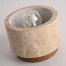 Helnys Yellow Travertine LED Ceiling Light Fixture Wood Canopy Modern Nordic Plafonnier