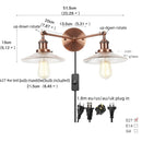 Helnys Industrial Vintage Bronze LED Wall Lamp, 2 Heads Clear Glass Stair Light