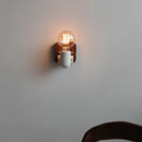 Helnys Ceramic LED Wall Light Mirror Bathroom Decoration Wooden Bedside Lamp