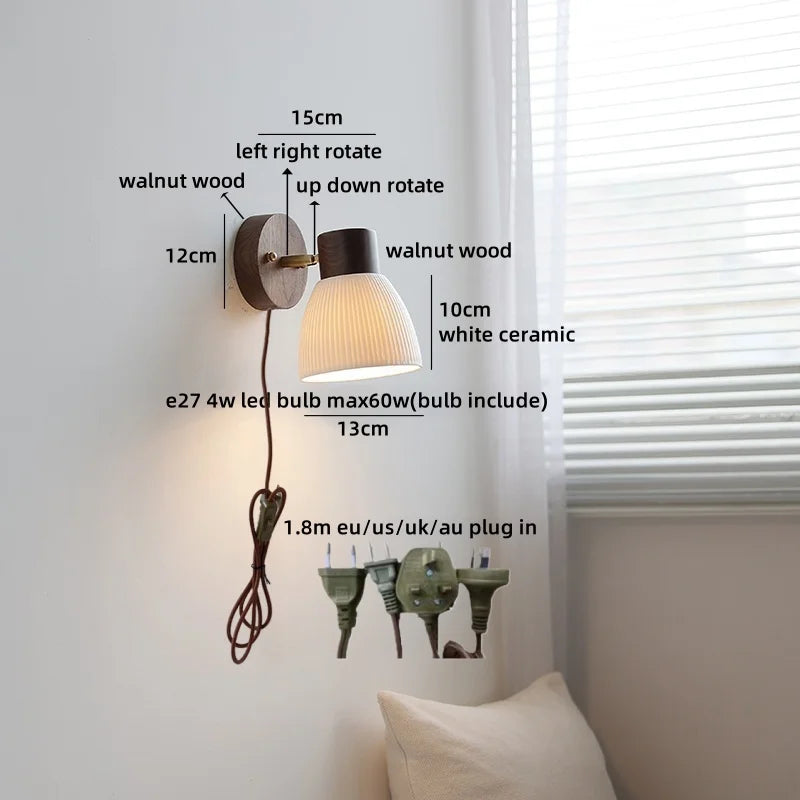 Helnys Ceramic LED Wall Lamp for Home Decoration