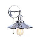 Helnys Vintage LED Pull Chain Wall Lights Lens Stair Reading Bedside Lamp Iron Lightings