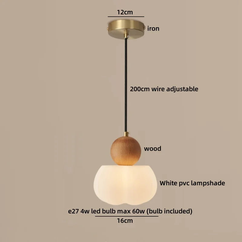 Nordic LED Pendant Lamp White Wood Chandelier Helnys Brand