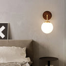 Helnys Glass Wall Light Fixture Modern Nordic Walnut Wood Lamparas