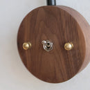Helnys Walnut Wood LED Wall Light - Modern Design Up Down Rotate Wooden Bedside Lamp
