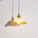 Helnys Yellow Glass LED Pendant Light, Nordic Style, Adjustable Hanging Lamp
