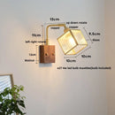 Helnys Cube Glass LED Wall Lights with Pull Chain Switch for Modern Decor