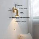 Helnys Swing Arm LED Wall Lamp Gold Copper Modern Home Decor E27 Bulb