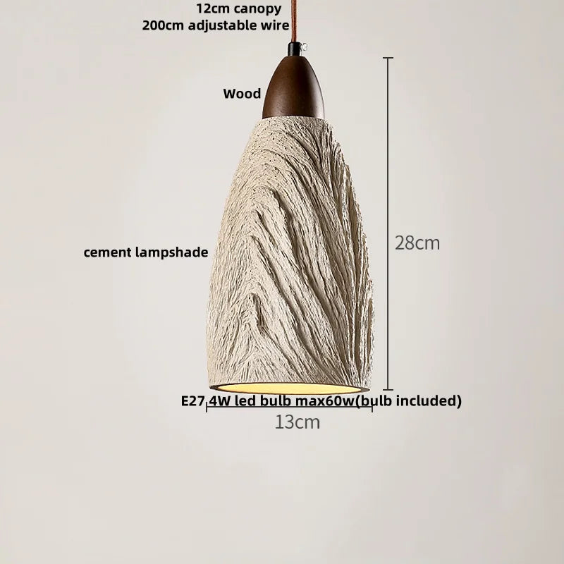 Helnys Cement LED Pendant Lamp, Adjustable Nordic Modern Hanging Light Fixtures