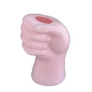 Helnys Hand Shape Flower Vase, White Imitation Ceramic Pot for Modern Home Decor